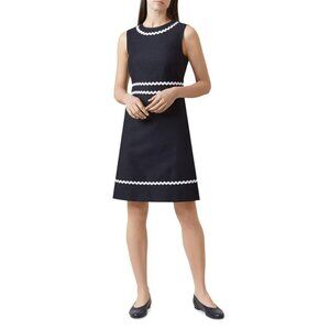 Hobbs London Melonie Ric Rac Trim Textured Sheath Dress 4